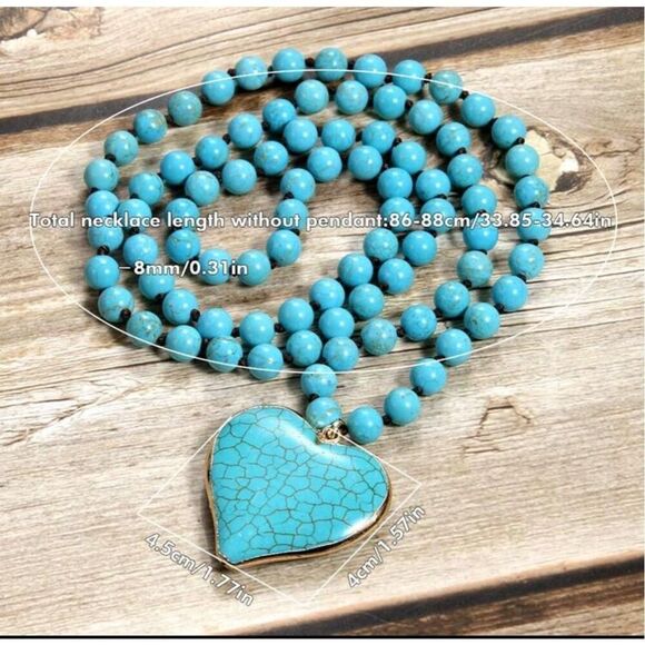 Turquoise Heart Necklace - Picture 7 of 7